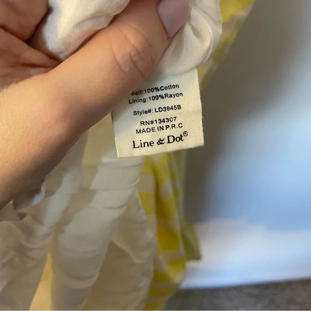 Line + Dot Yellow Striped Dress small - Picture 4 of 5